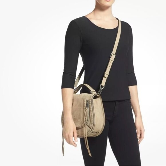 Rebecca Minkoff Vanity Saddle Bag Leather Bag Shoulder Crossbody Handle Western - Picture 5 of 16